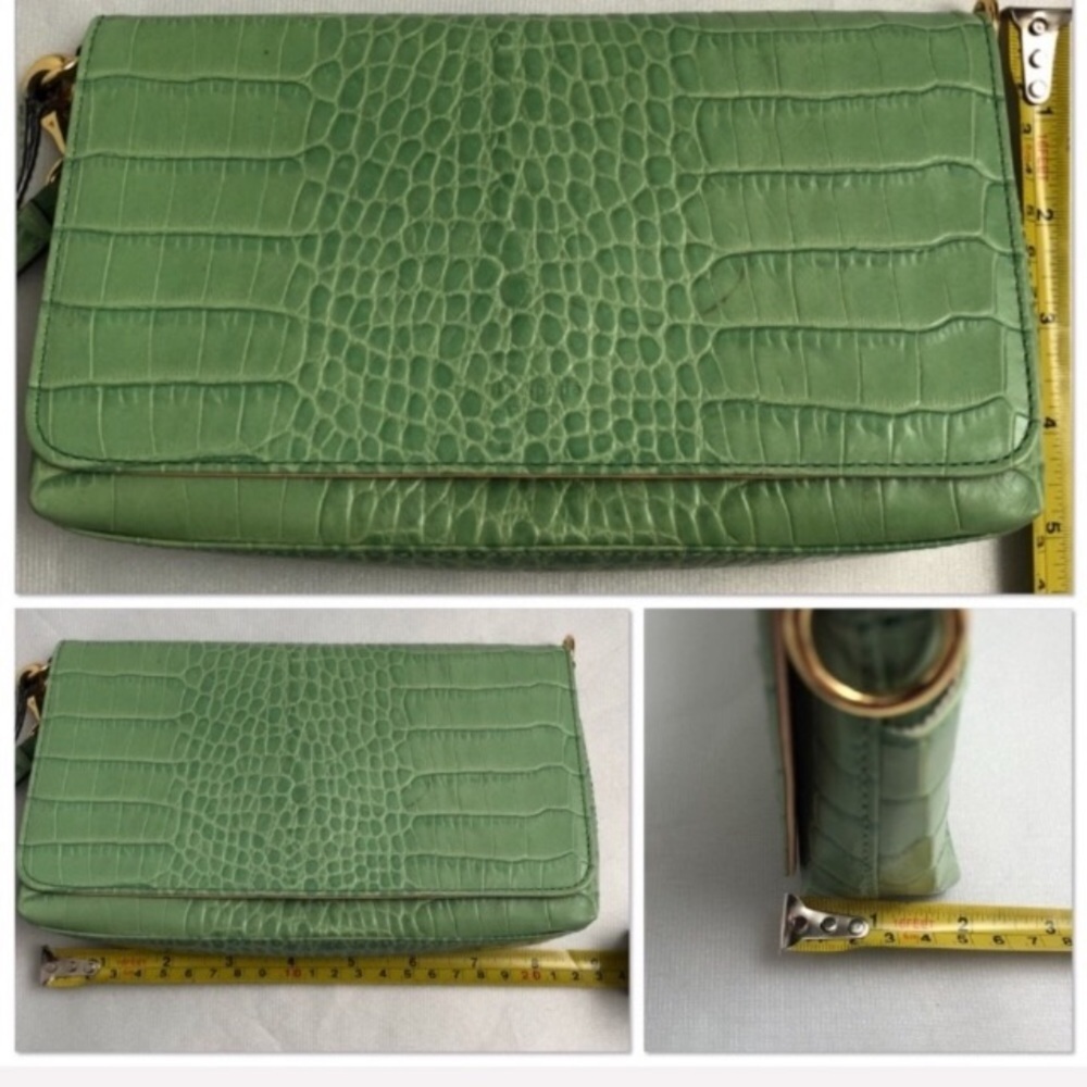 Kate Spade green apple faux croc clutch wristlet - Picture 7 of 8